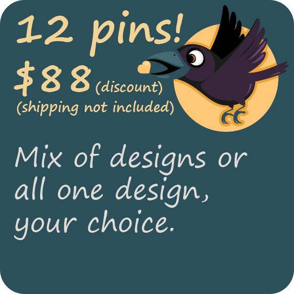 12 enamel pins