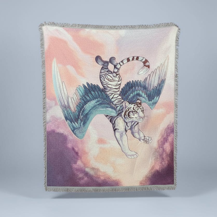 Celestial Tiger Luxury Woven Blanket