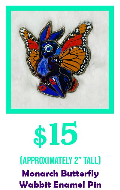Monarch Butterfly Wabbit Enamel Pin