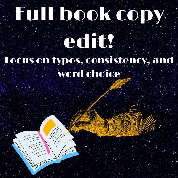 Full Book Copy Edit (To 100k words) with asst. copy editor Courtney Brooks