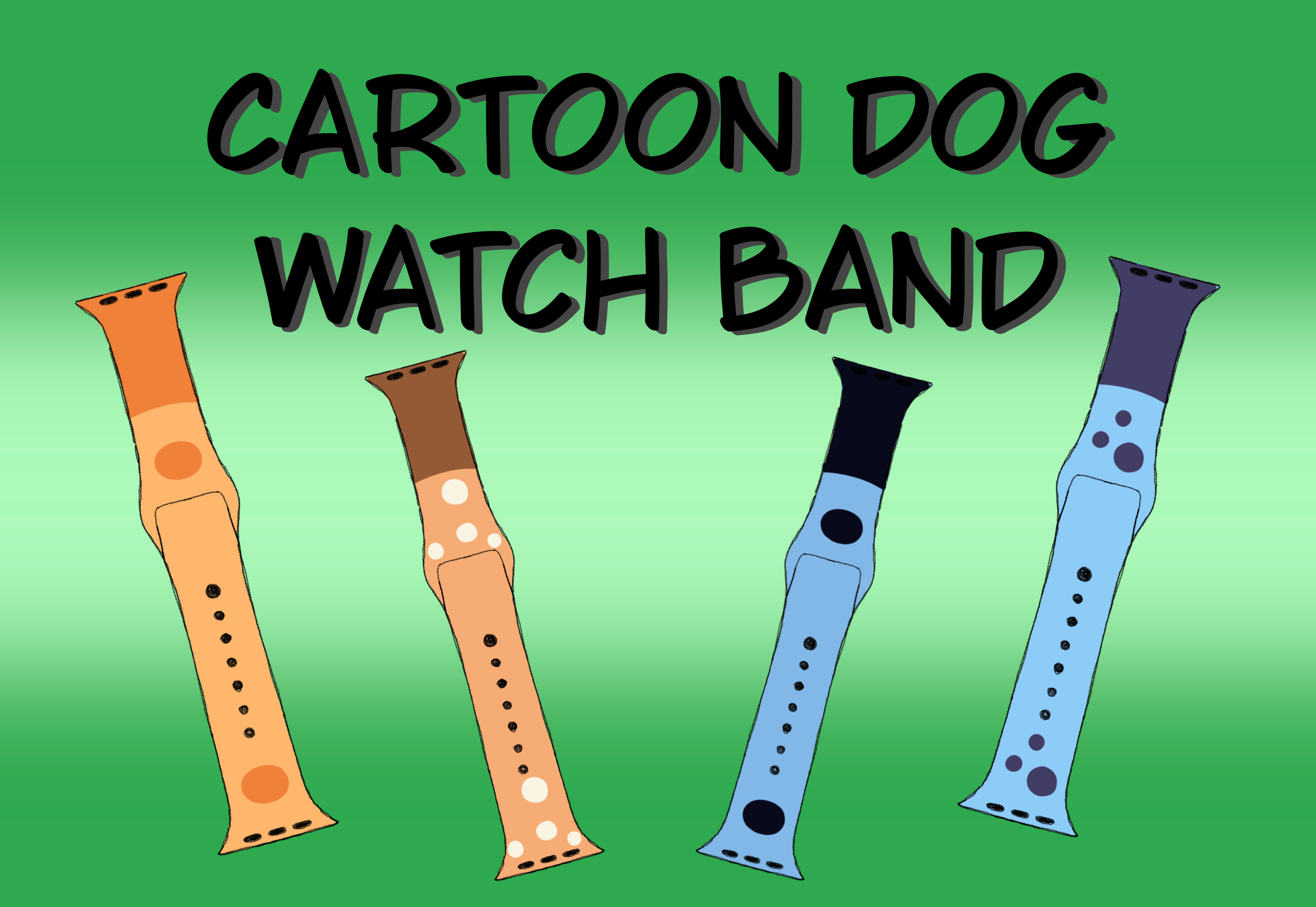 Cartoon dog watch bands