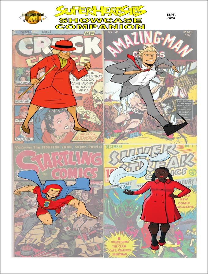 SUPERHERESIES SHOWCASE 1970 COMPANION print