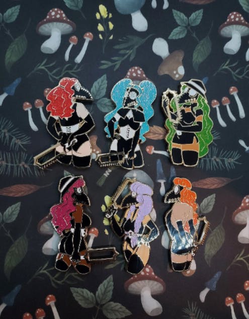 1 Random Plague Doctor Enamel Pin