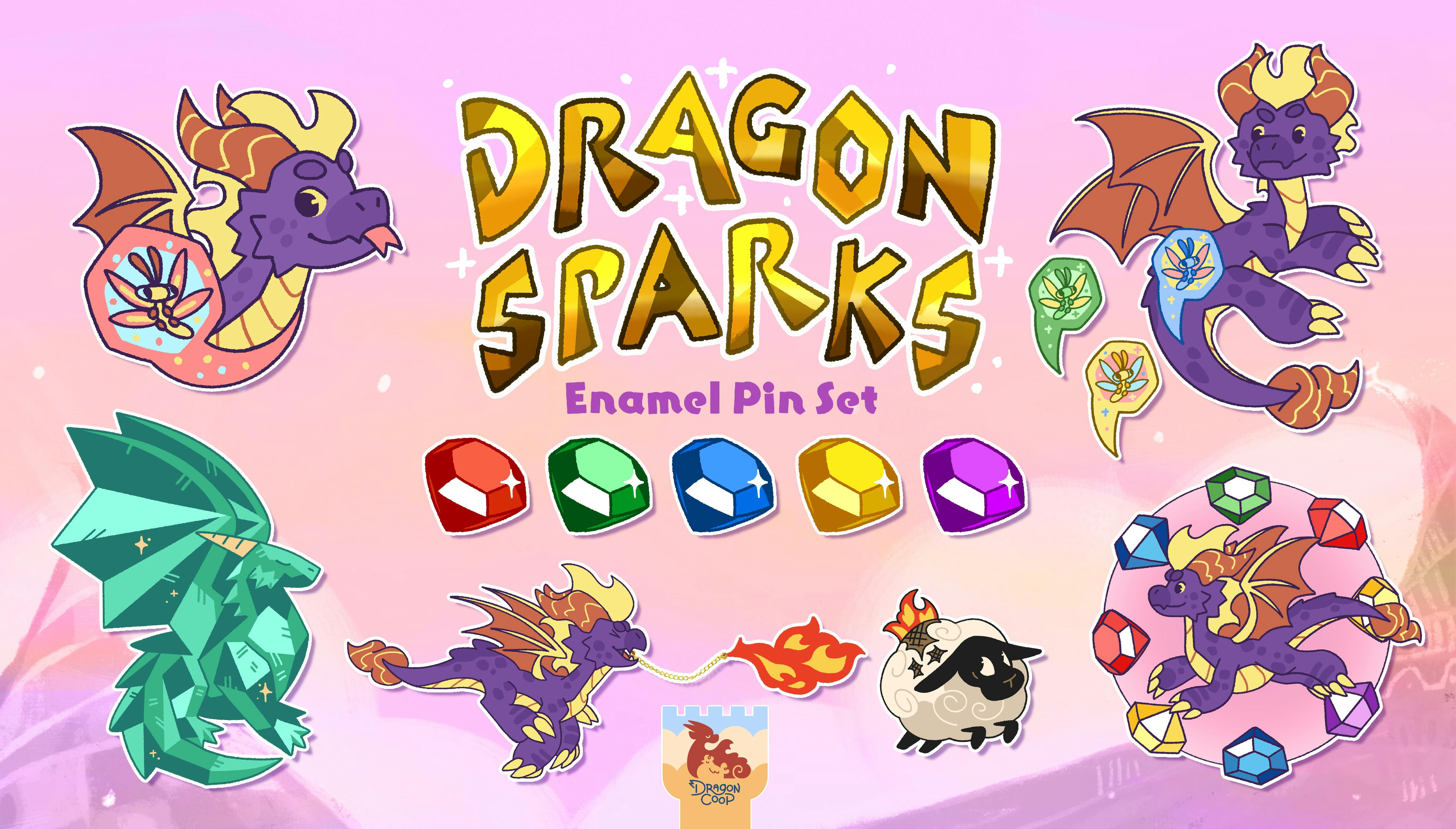 Dragon Sparks Enamel Pin Set