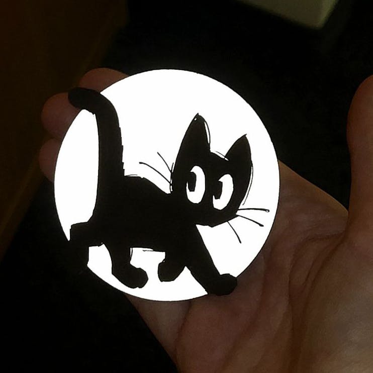 Hi-Viz reflective sticker Black cat