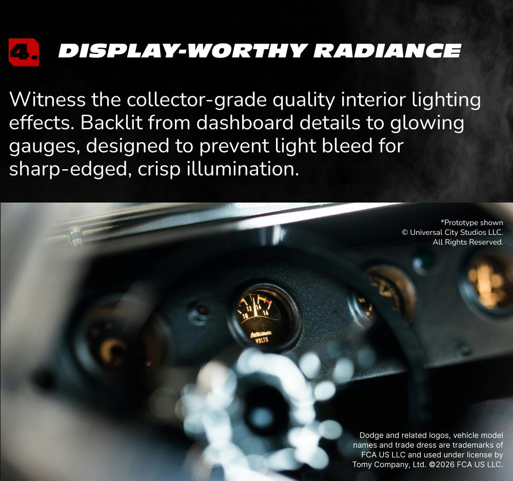 Collector-grade quality interior lighting effects.
