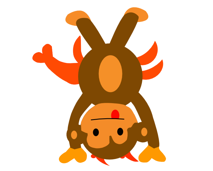 Shrimpanzee Doing Hand Stand Pose