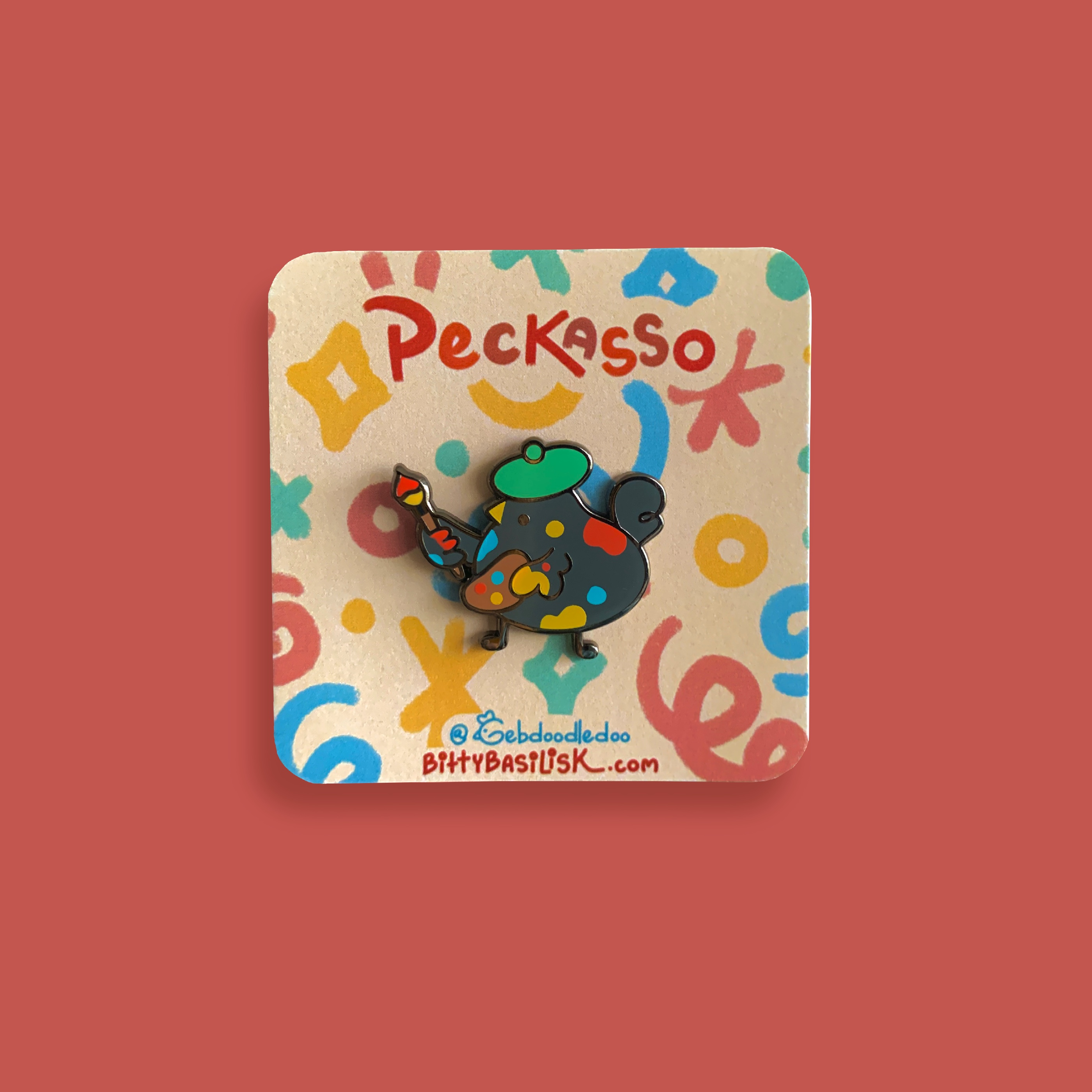 Peckasso Artist Chook Enamel Pin