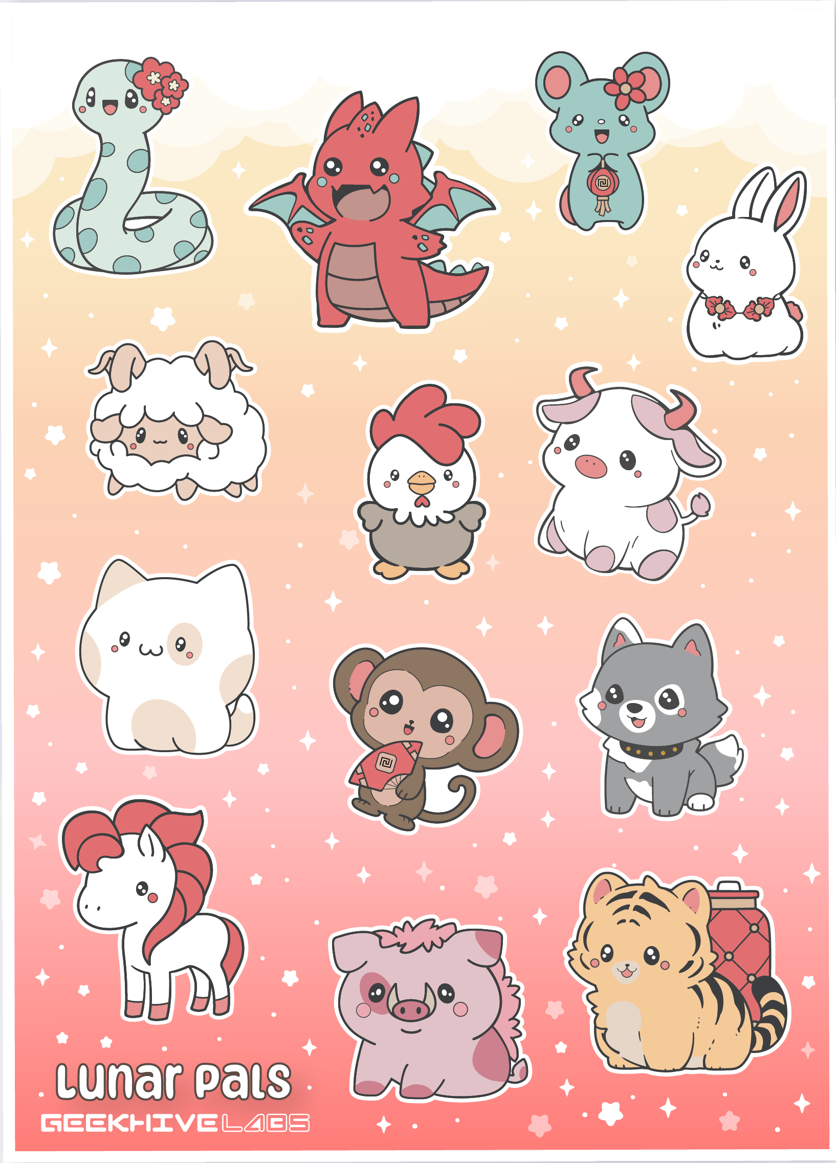 ✦ Lunar Pals Sticker Sheet