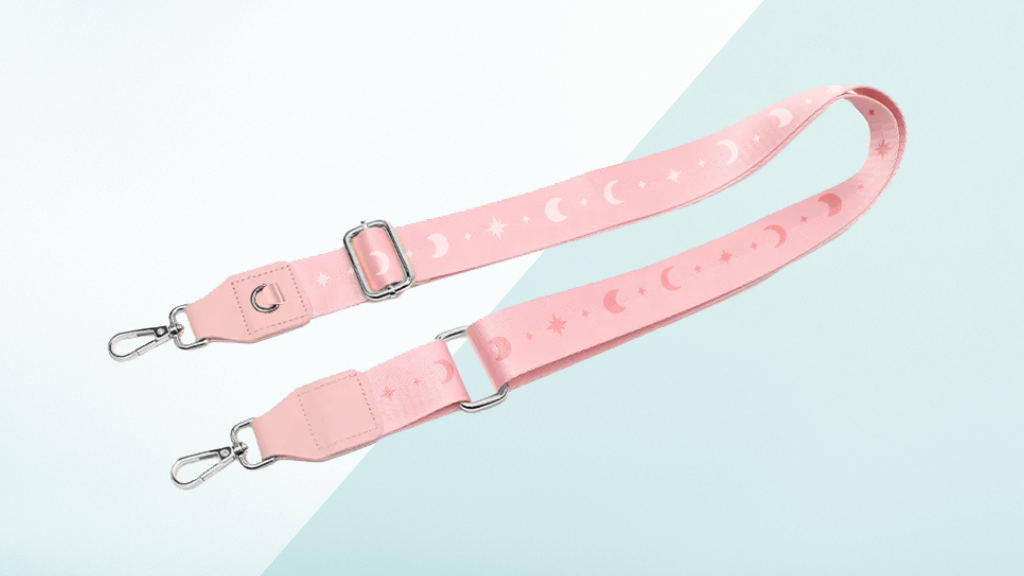 Moonphase Crossbody Strap - Pink, Silver Hardware