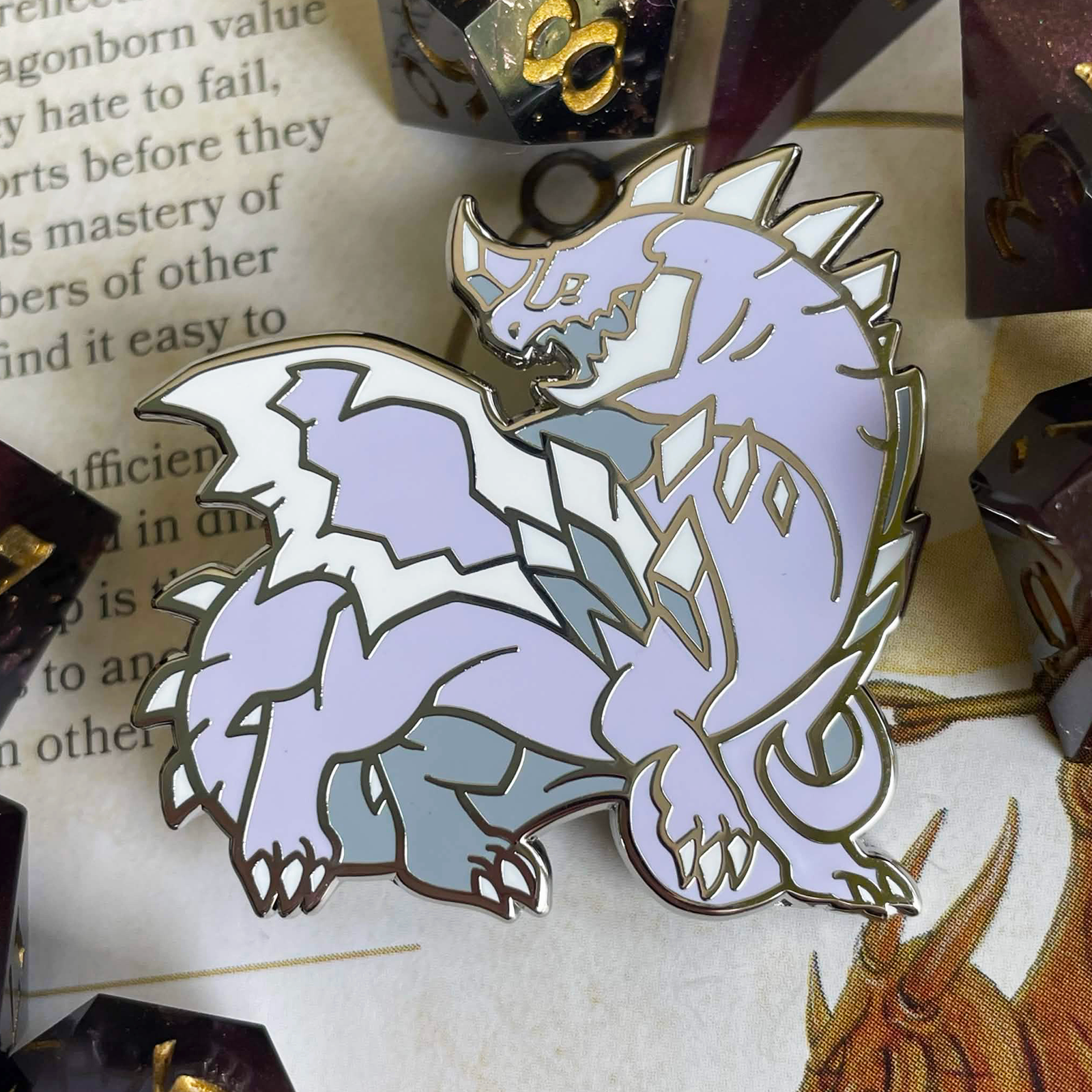 Crystal Dragon Enamel Pin