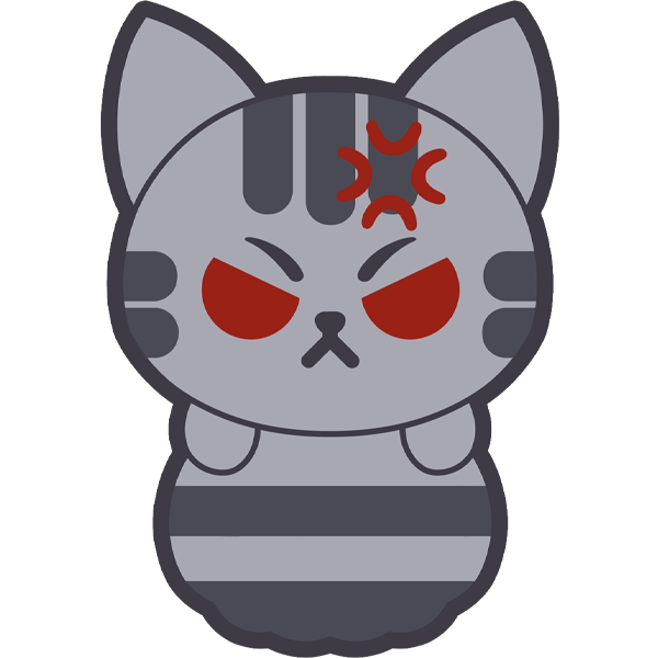 Angry Tabby Cat 3 inch Sticker