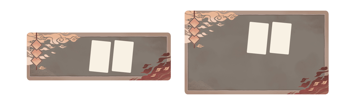 Preview of the narrow and regular versions of the game mat