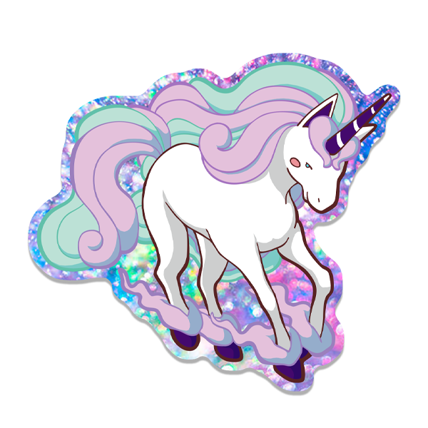 Galopping unicorn glitter sticker✨