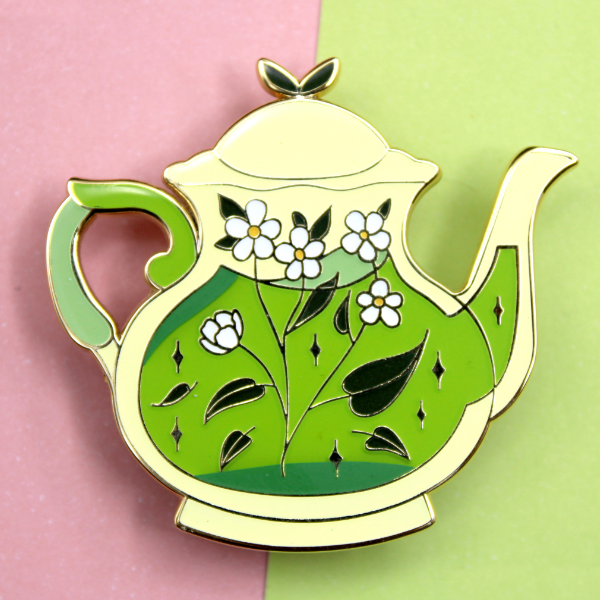 B-Grade Pin: Green Tea Pot