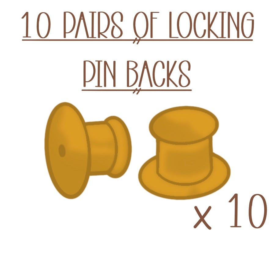 10 Pairs of Locking Pin Backs