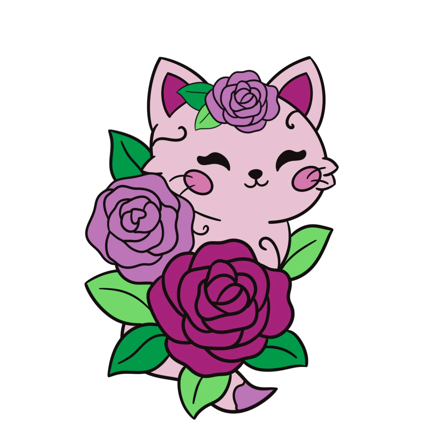 Rose Kitty Pin