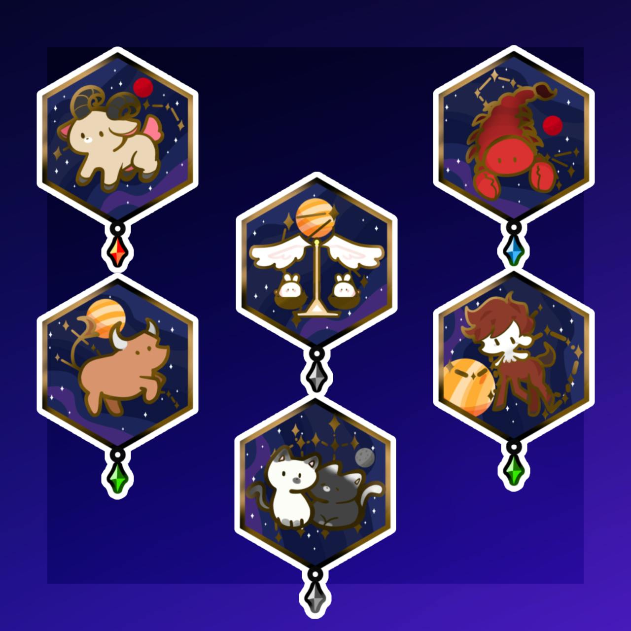 6 Constellation Pins