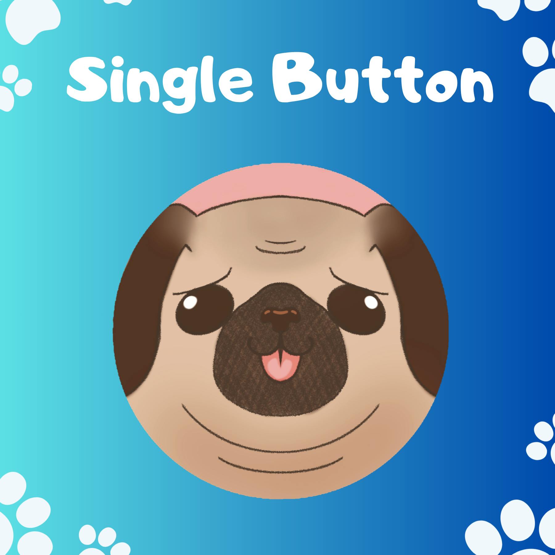 Plush Pug Button