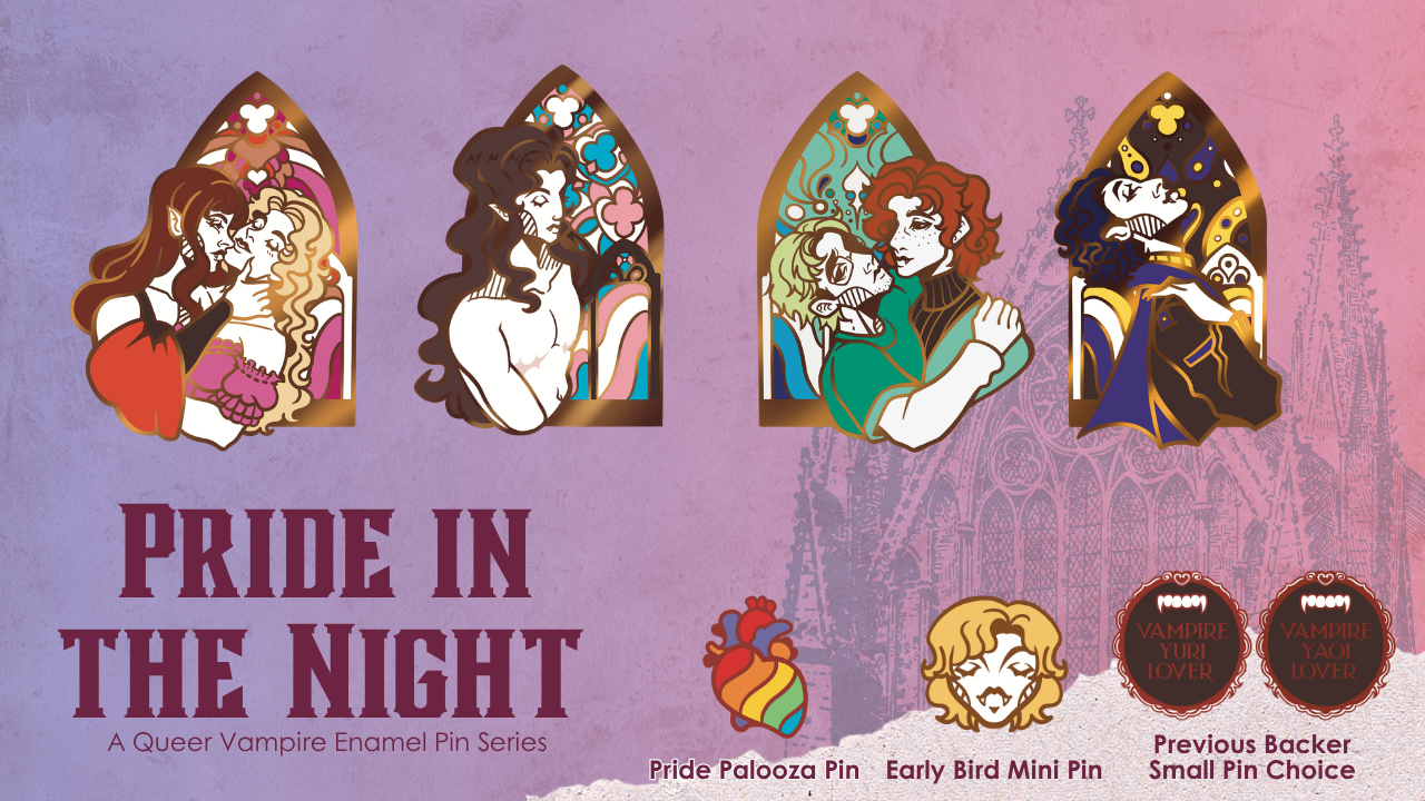 Pride in the Night: Queer Vampire Enamel Pins