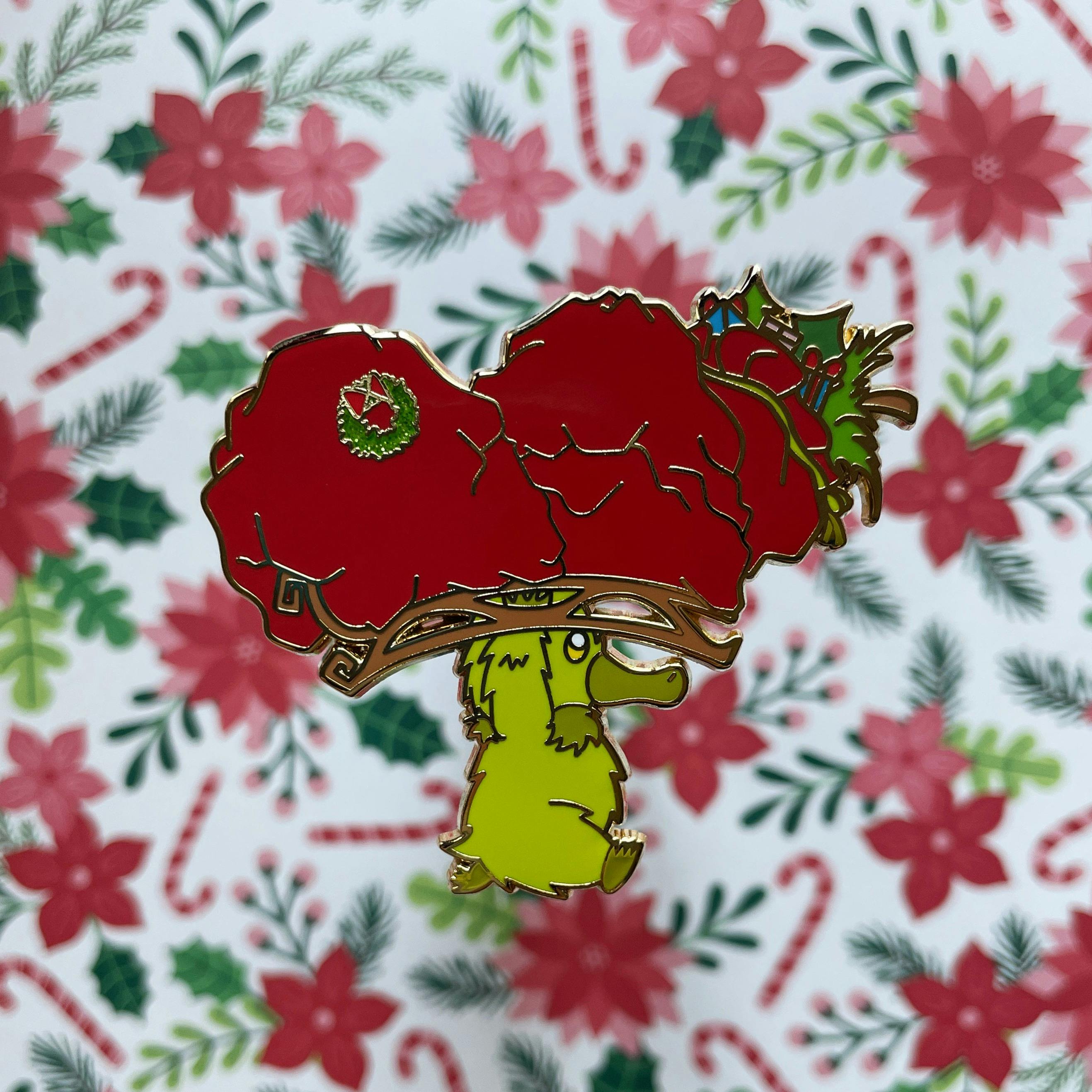 Runaway Sleigh Enamel Pin 