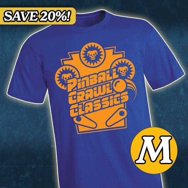 Pinball Crawl Classics T-shirt (Size Medium)