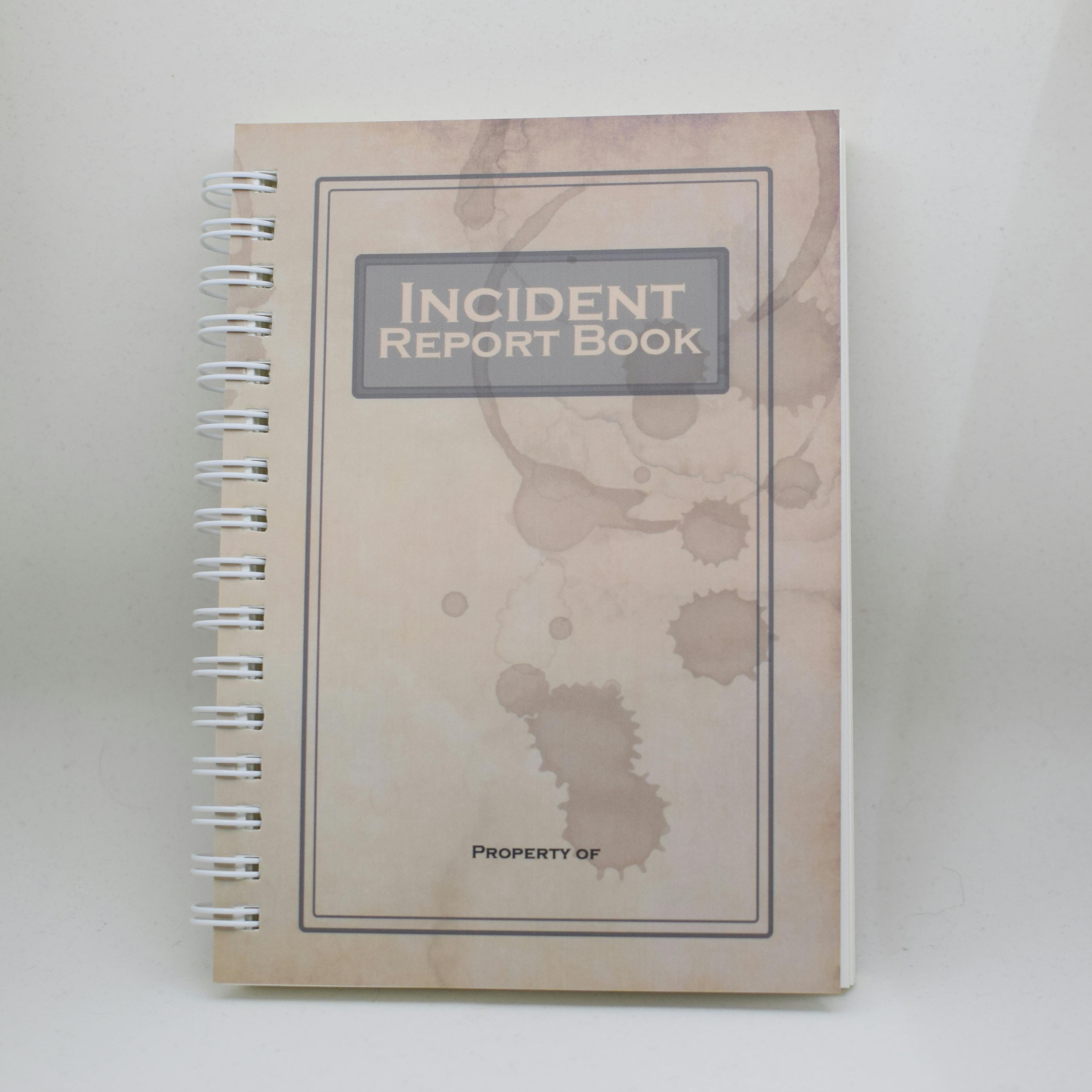 Incident Report Notebook Brown	