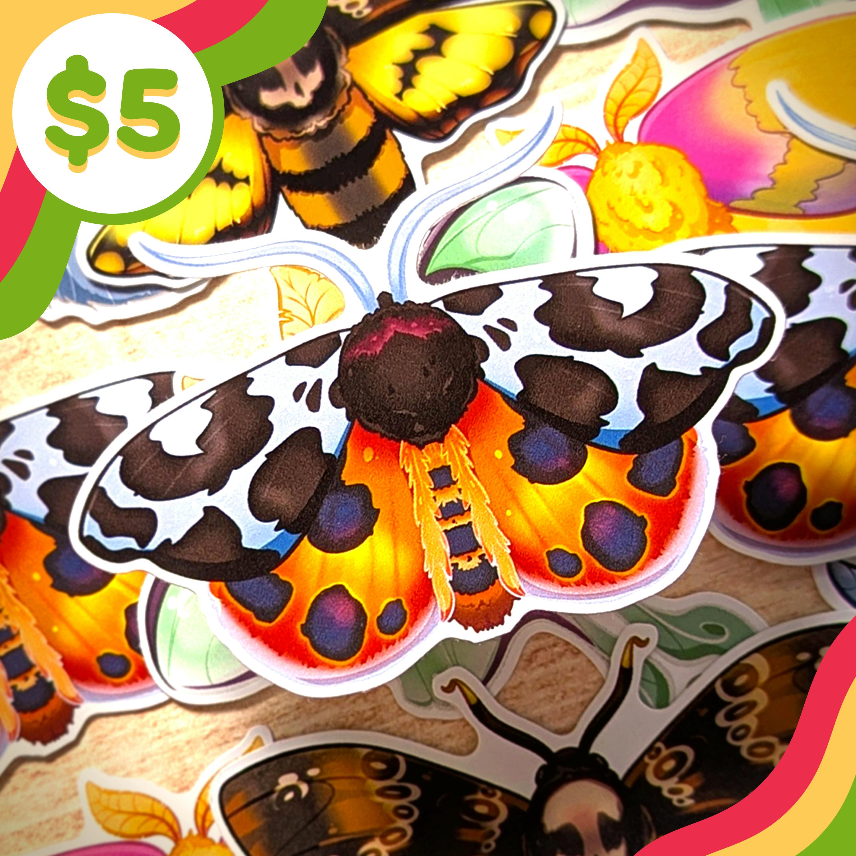 🌙 Moth Sticker - Garden Tiger 🌙