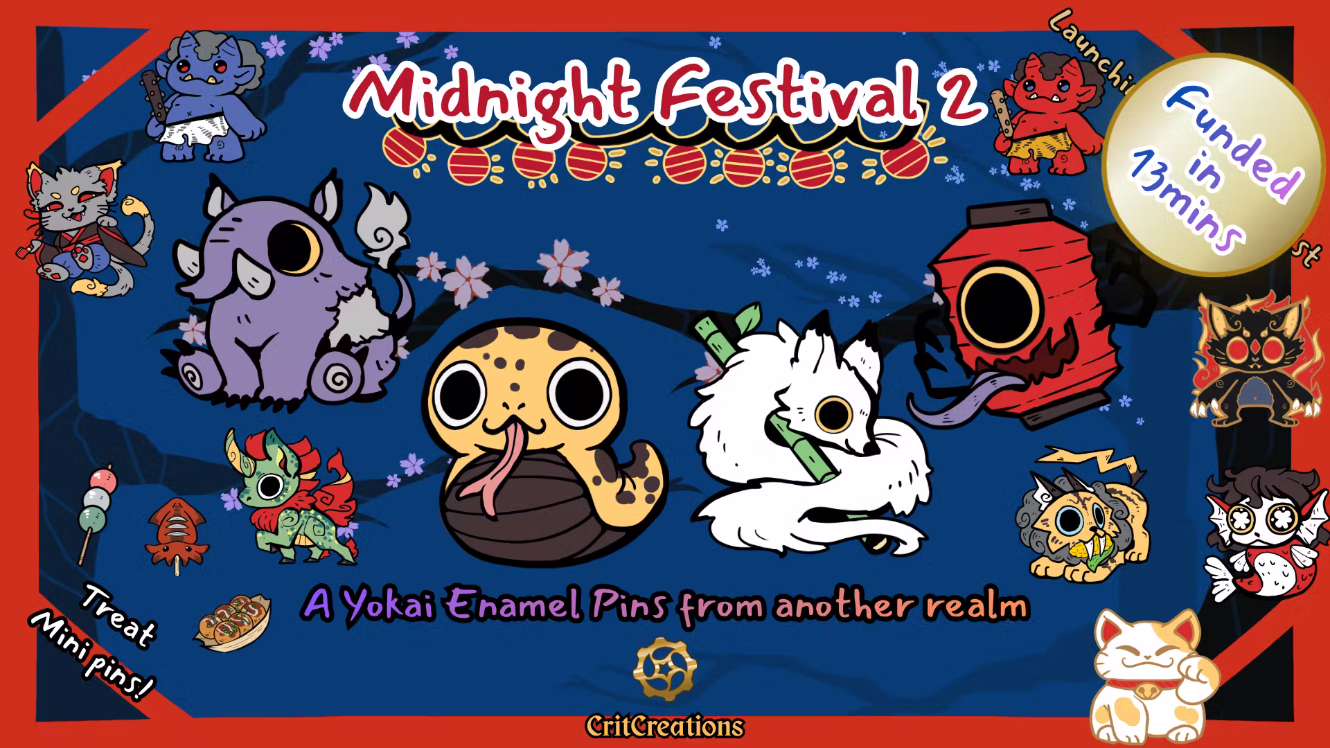 Midnight Festival 2: Yokai Enamel Pins From Another Realm
