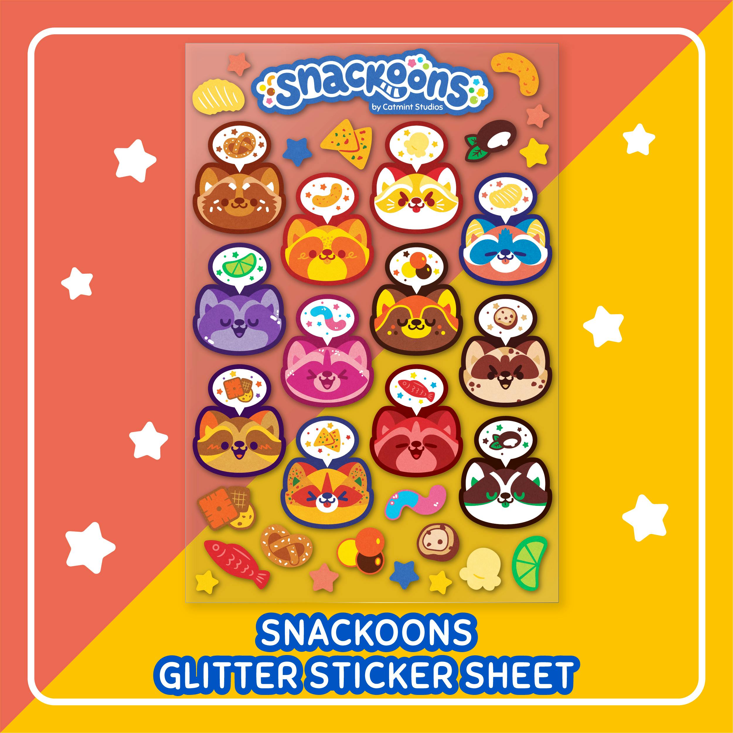 Snackoons Glitter Sticker Sheet