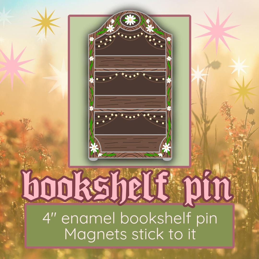 4" Bookshelf pin- vintage daisy