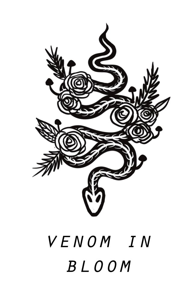 Venom in Bloom- Black 2" pin