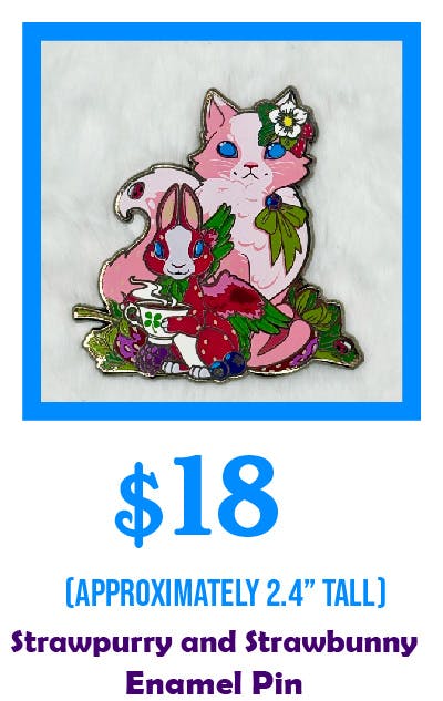 Strawpurry & Strawbunny Enamel Pin