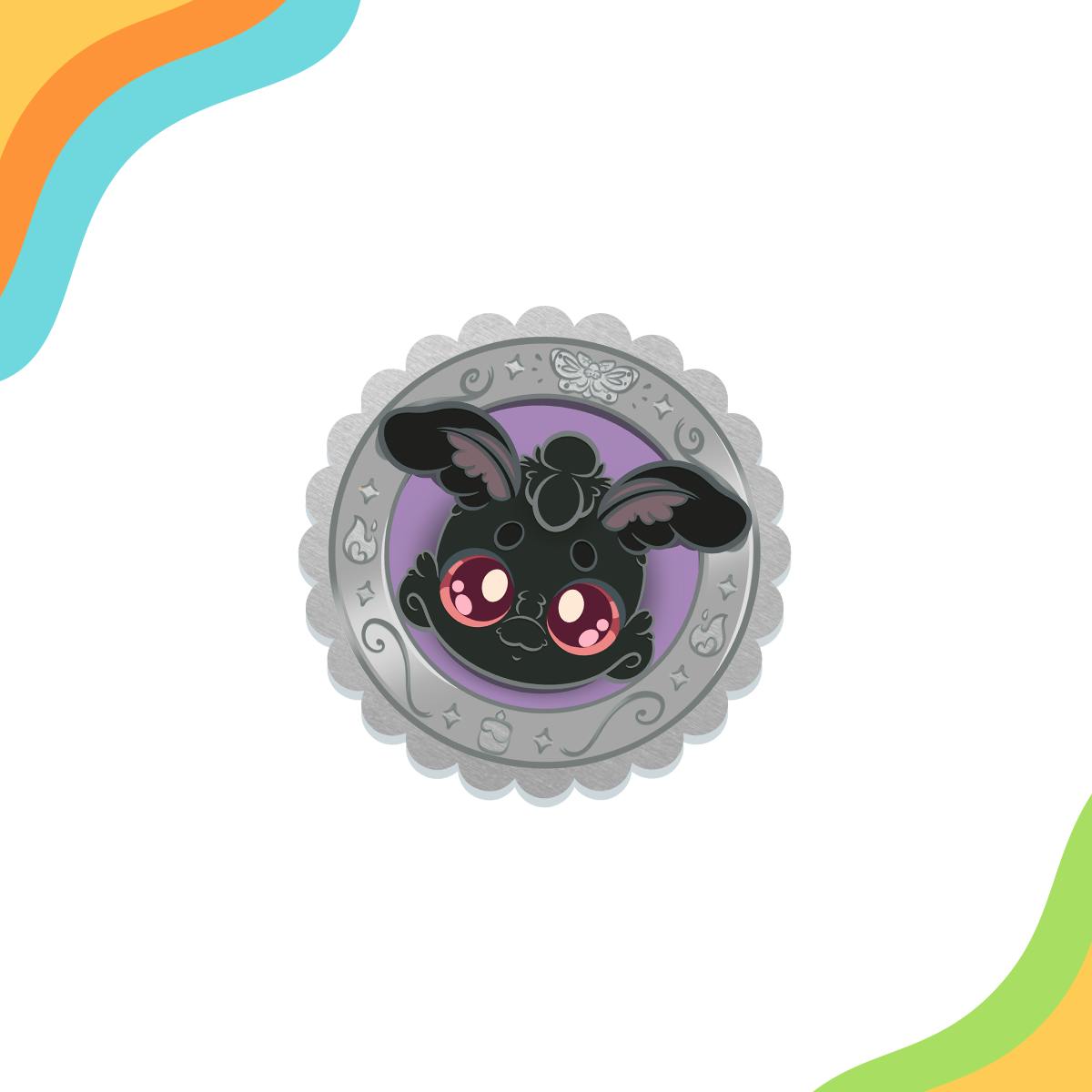 Silver Metal Mothman Pin