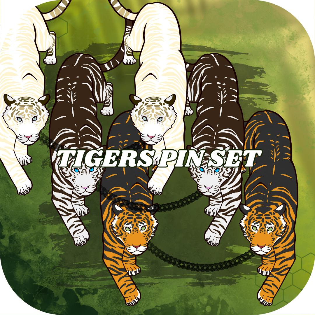 Tigers Chained Pin Set