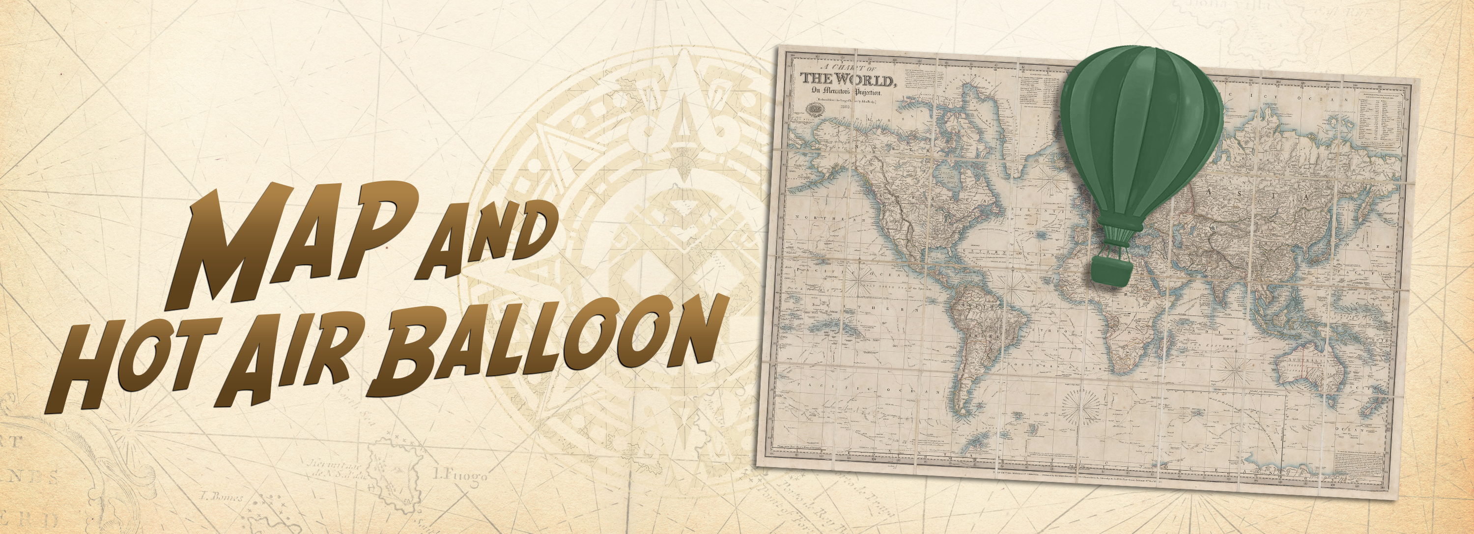 MAP AND HOT AIR BALLOON