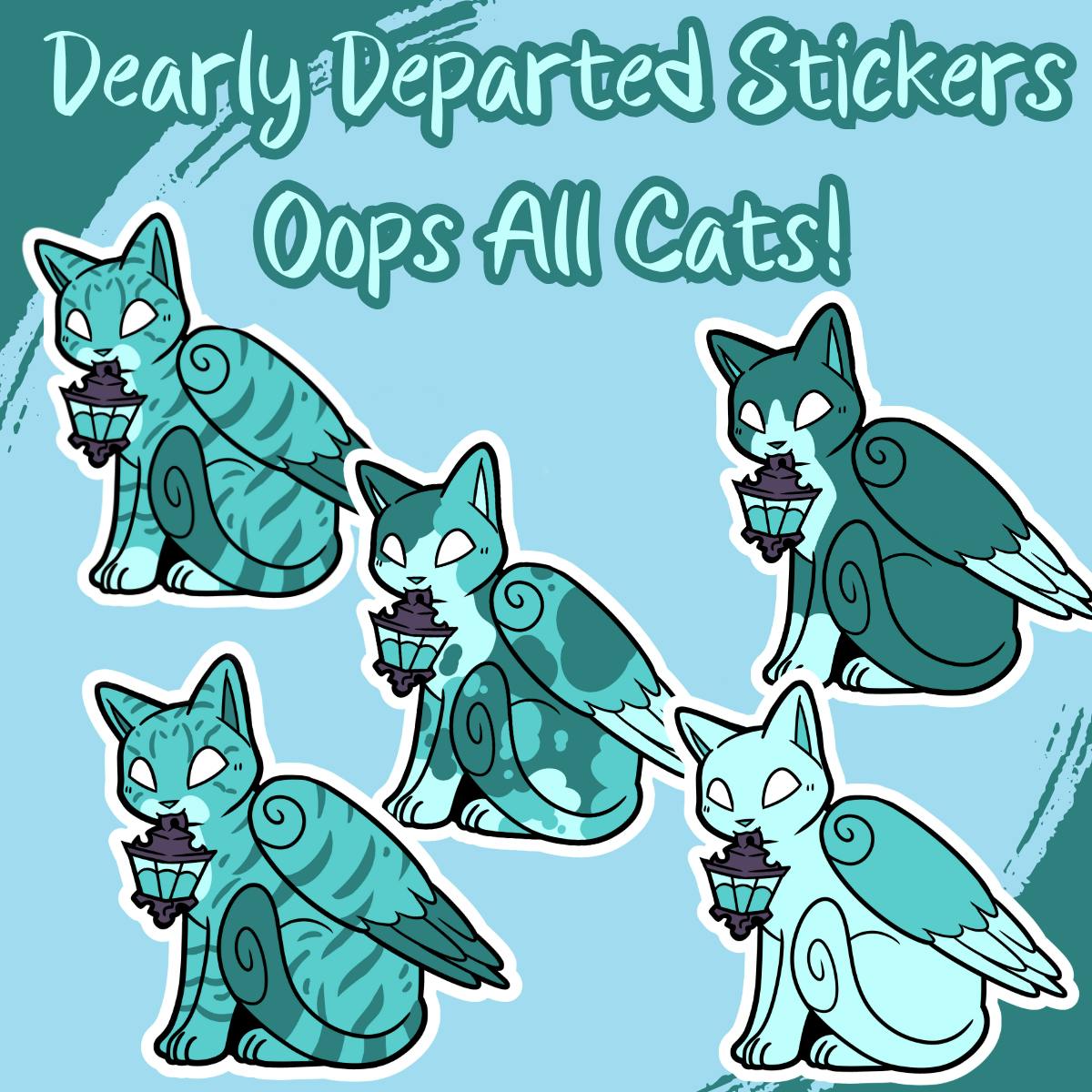 Dearly Departed Sticker Set- Oops All Cats