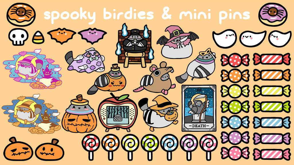 Spooky Birdies and Mini Pins