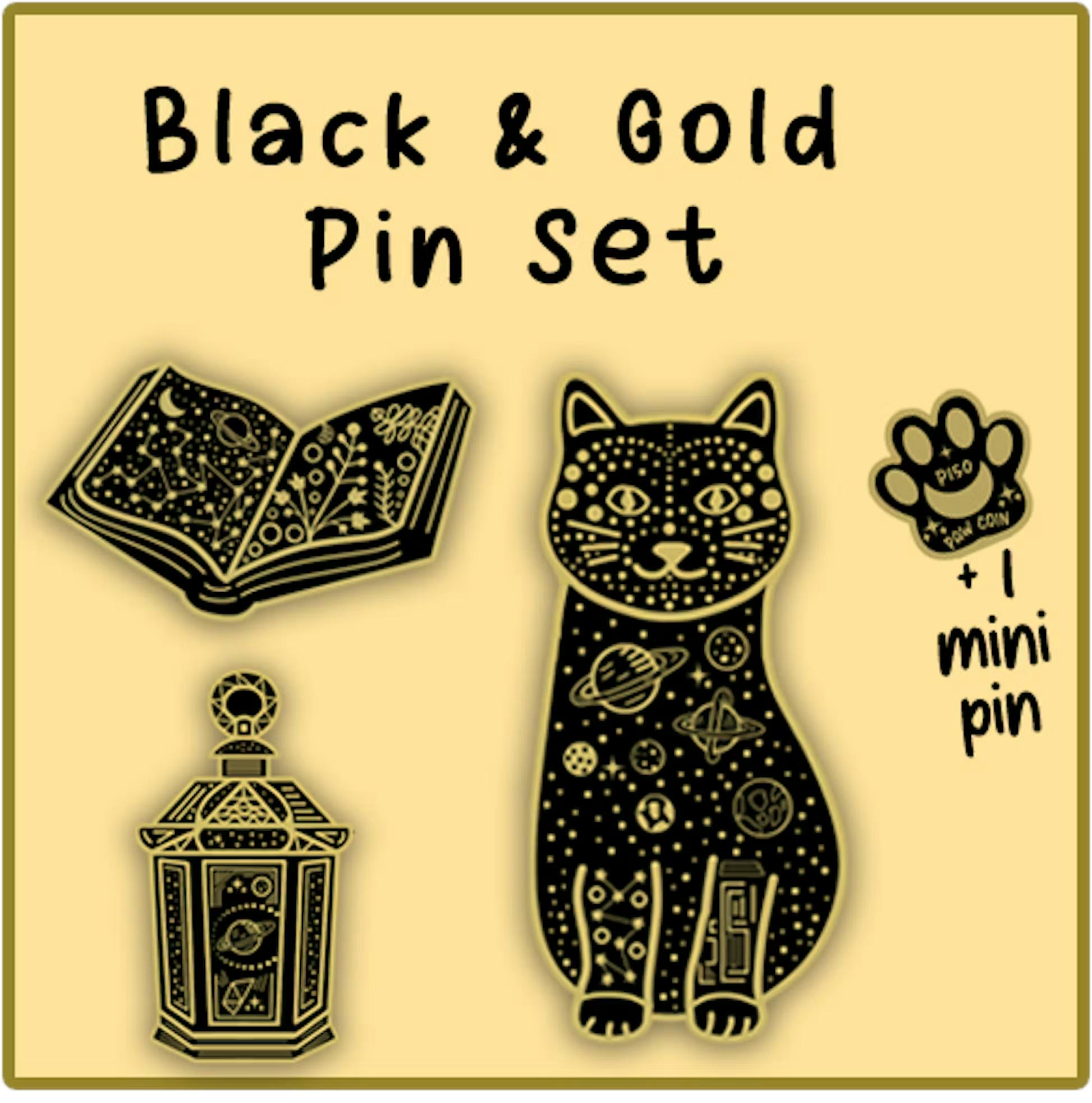 Cat & Accessory Pin Set