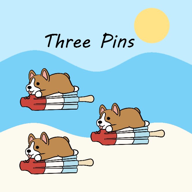 Three pins
