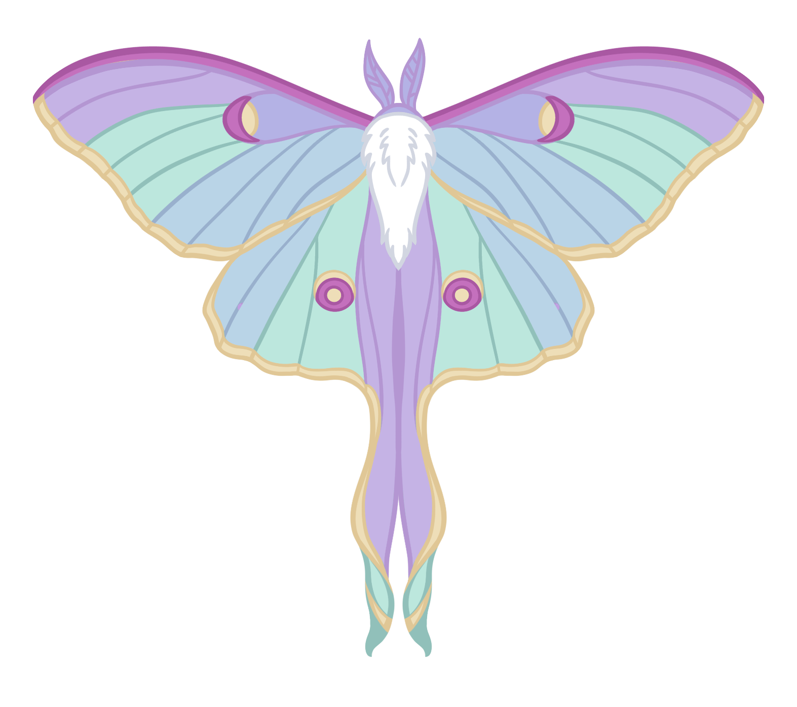Pastel Luna Moth Alt Pin	