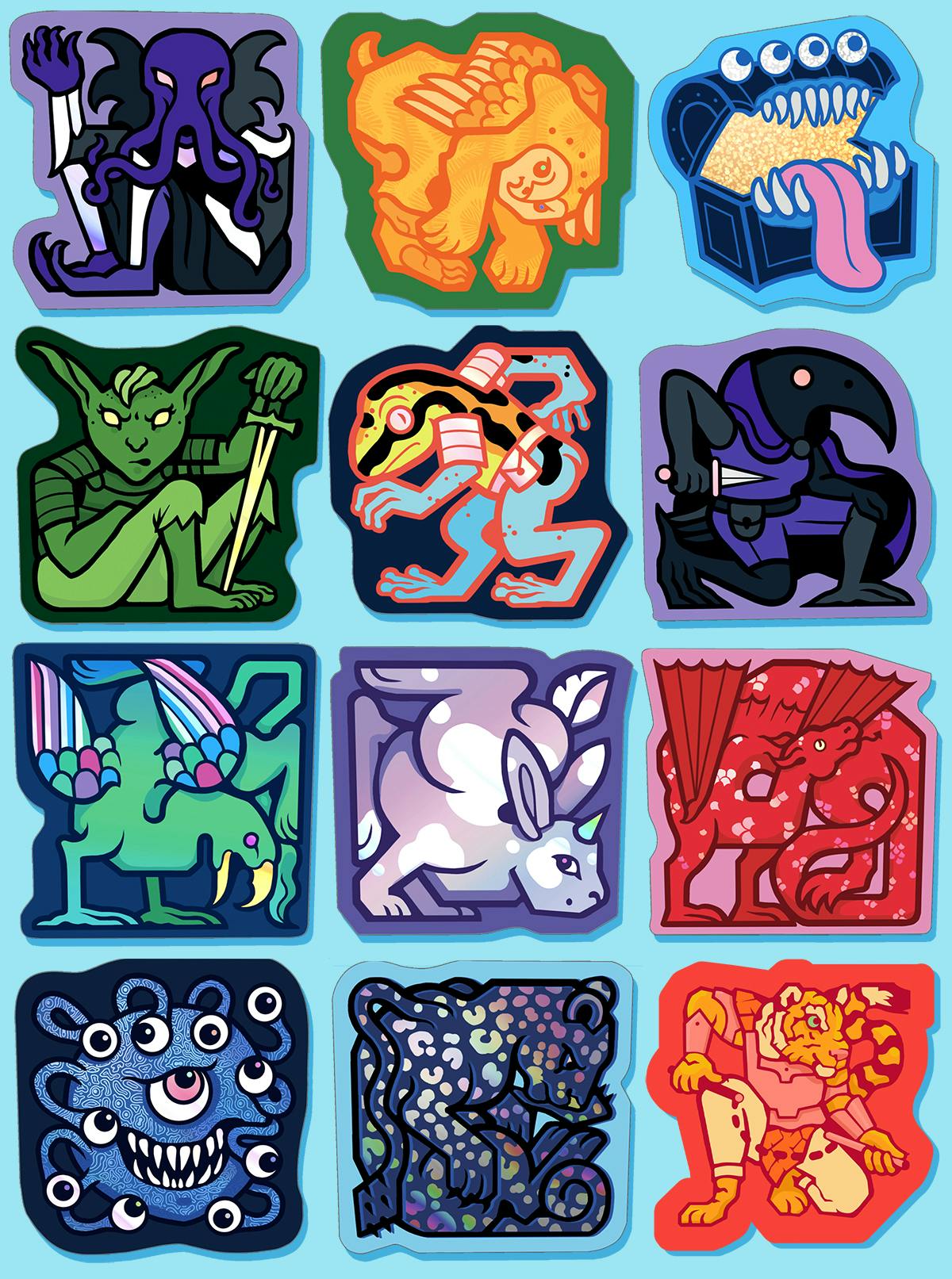 All 16 stickers