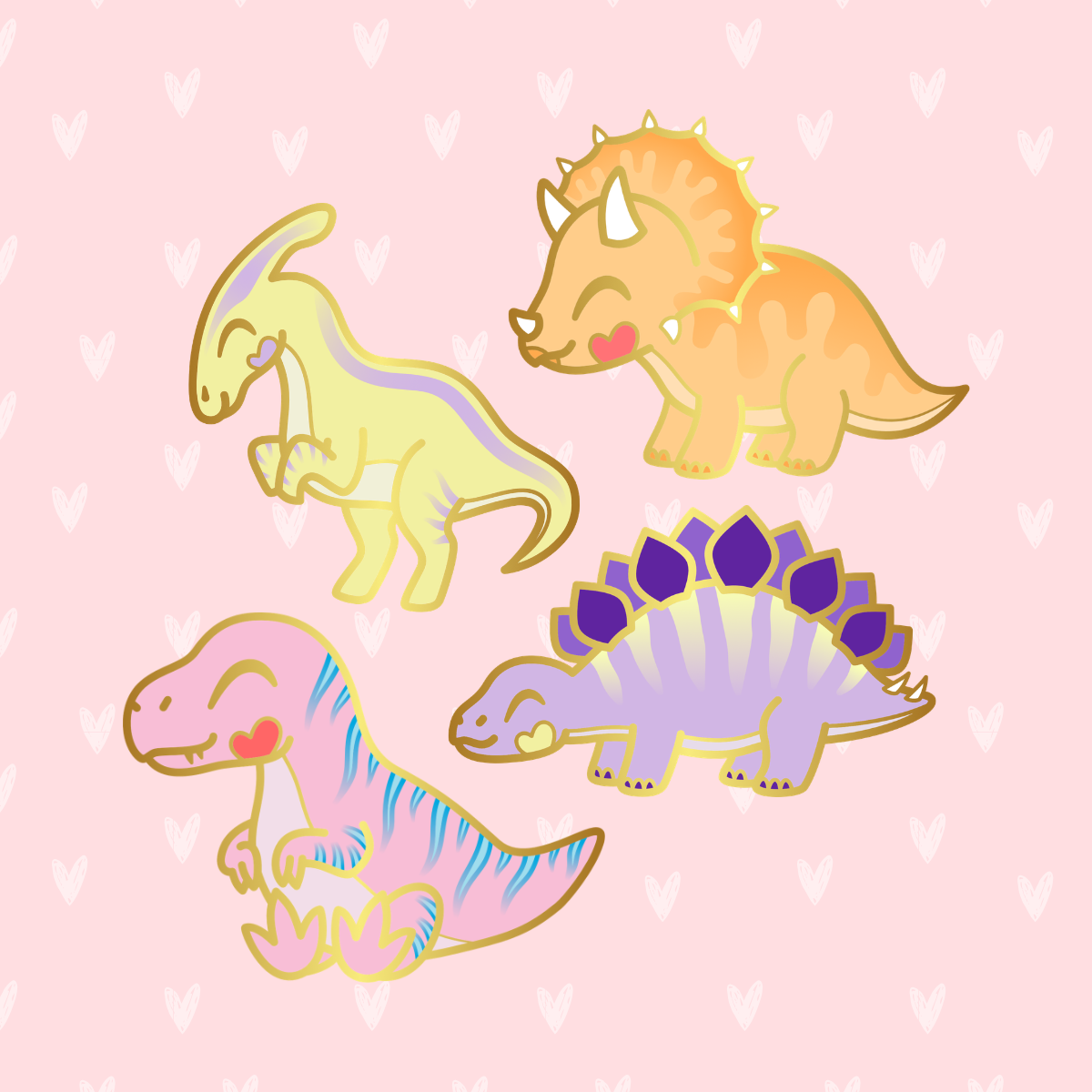 [Early Bird] 4x Jurassic Cutie Enamel Pin