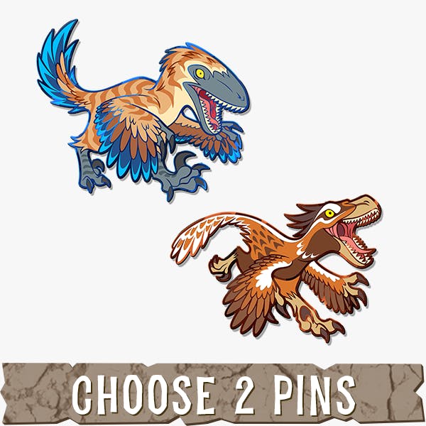 🦖 Choose 2 Pins