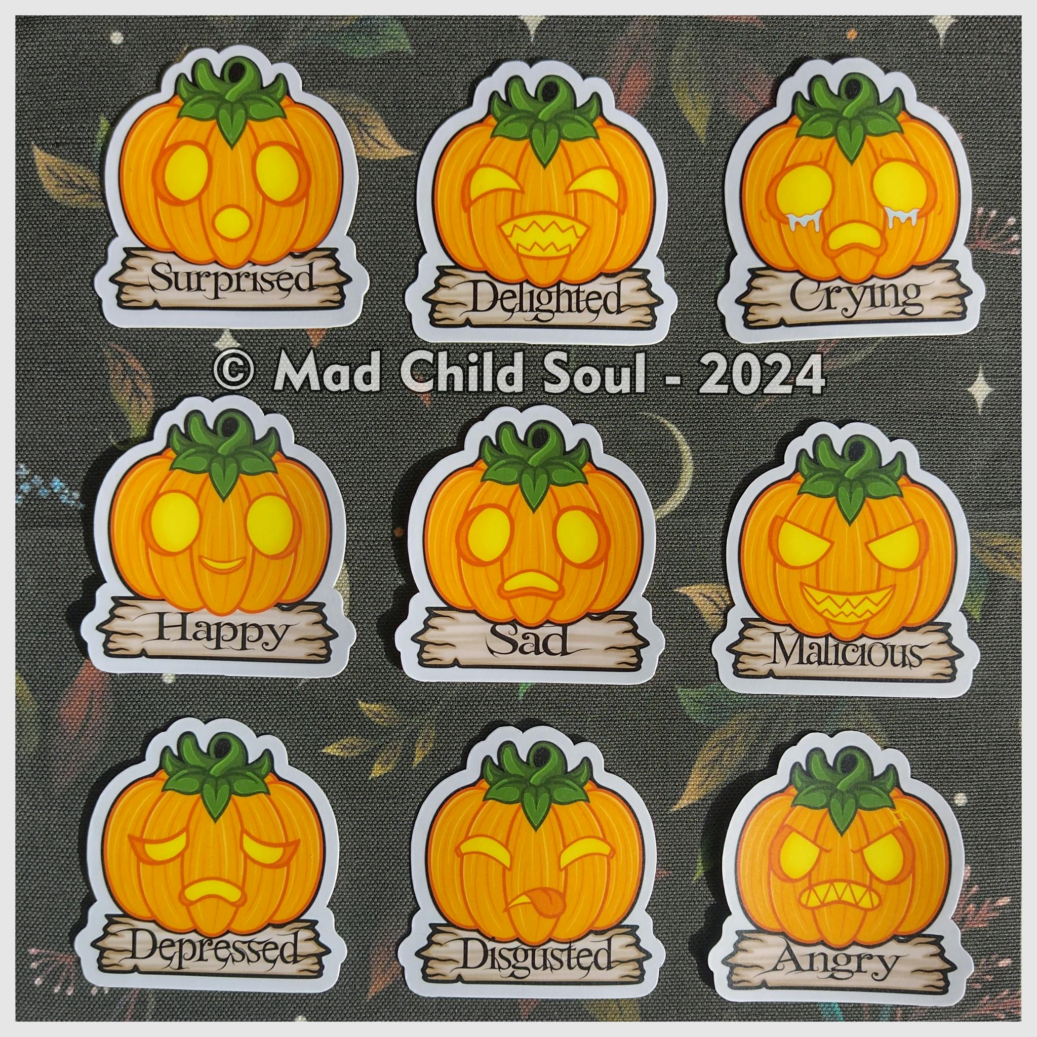 1x Sticker Moody Pumpkin