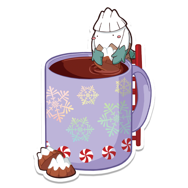 Mint cocoa snow troll holographic sticker✨