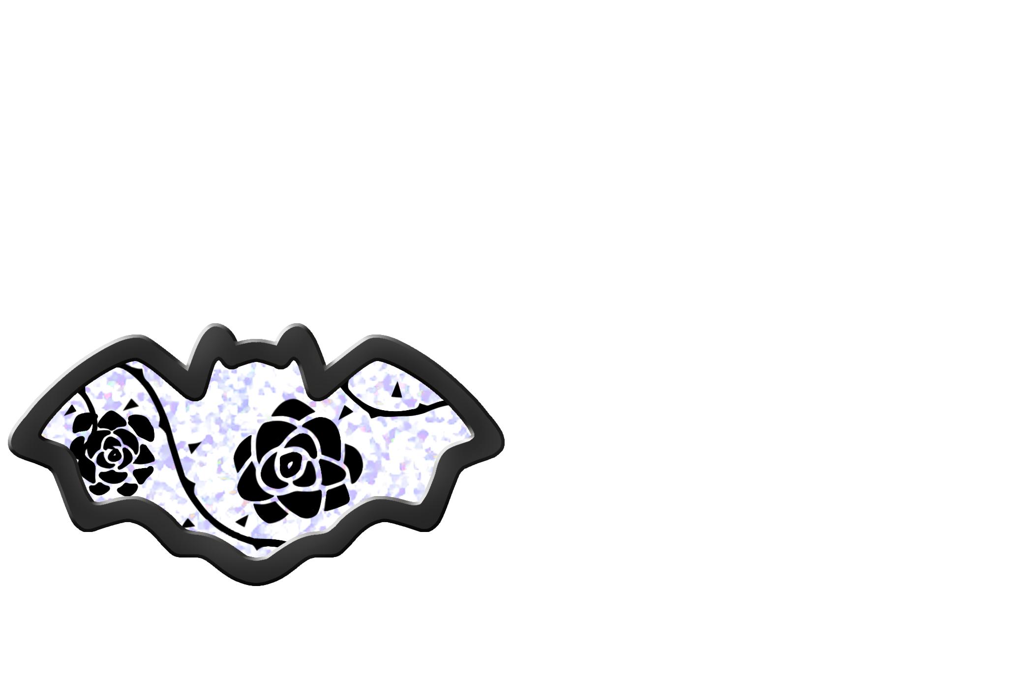 Black and White Thorns Bat Mini Pin