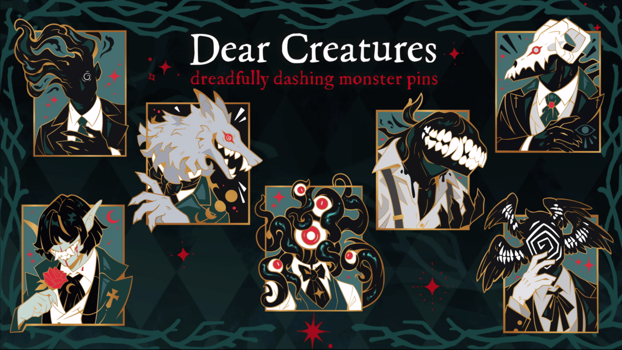Dear Creatures: Dreadfully Dashing Monster Pins