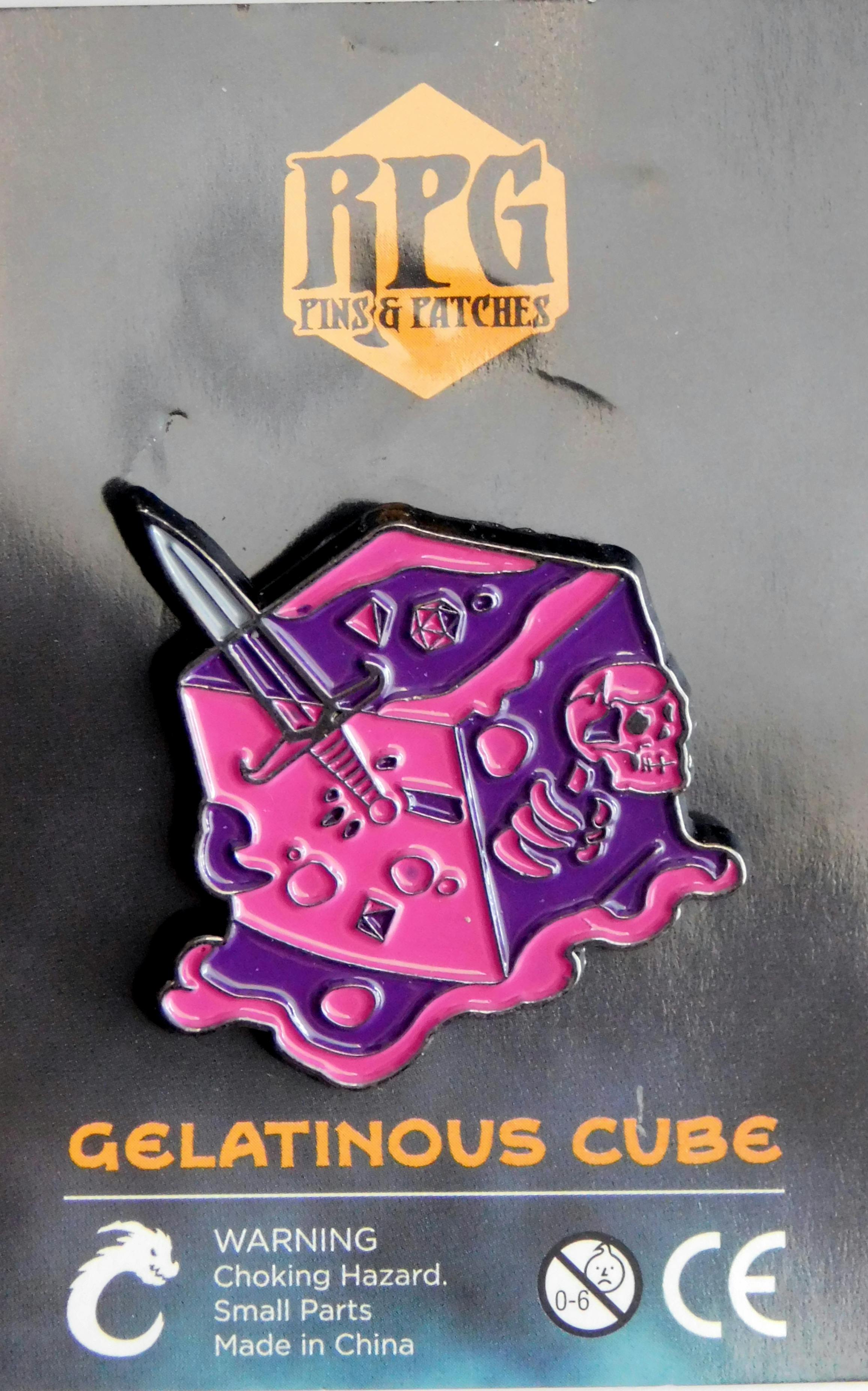 Gelatinous Cube – Pink enamel pin