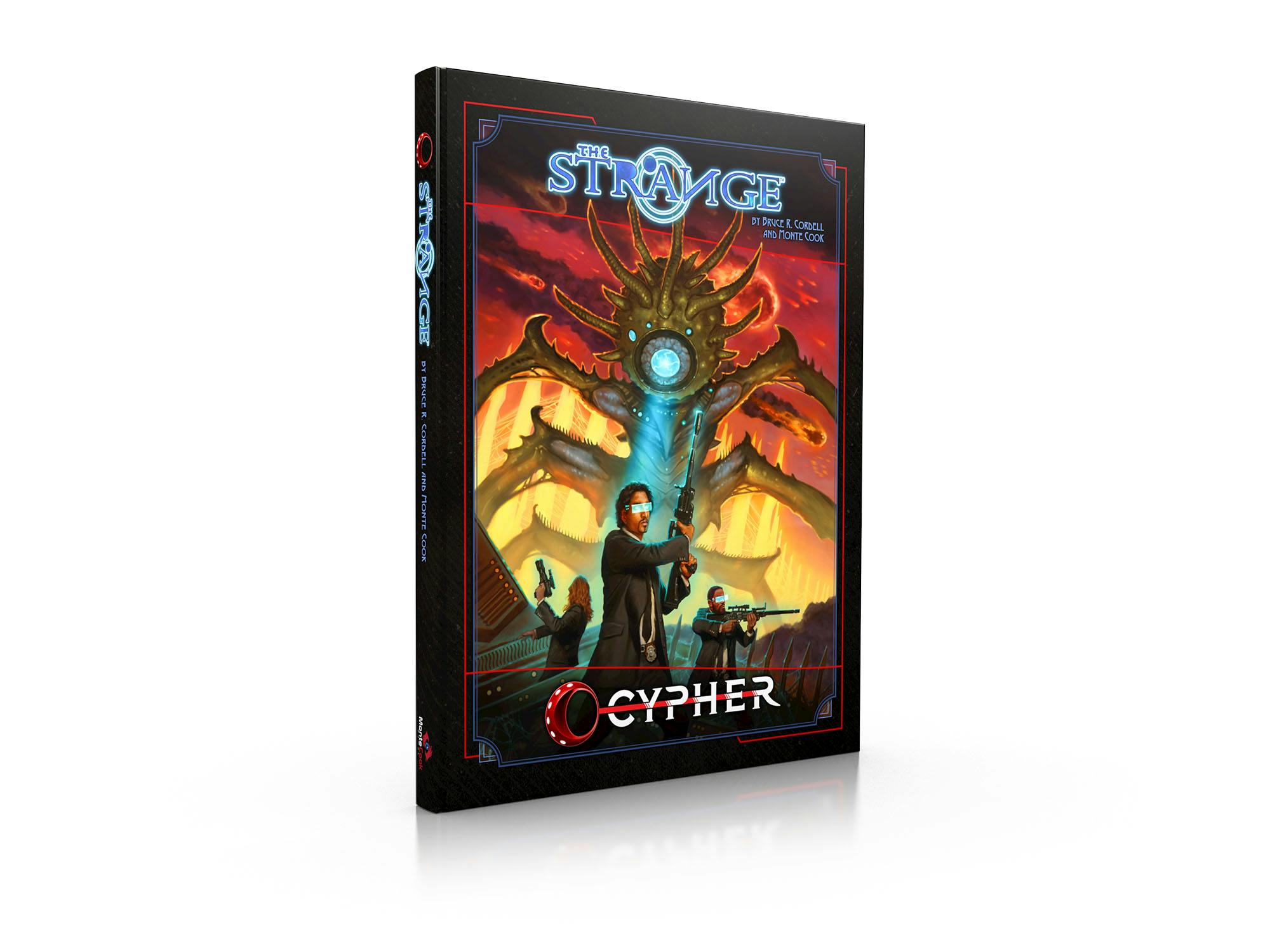 Mockup of The Strange hardcover sourcebook.